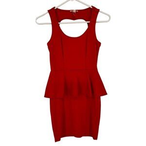 KIRRA Casual Sun Dress Open Back STRETCH Red Bodycon Dress size Sm